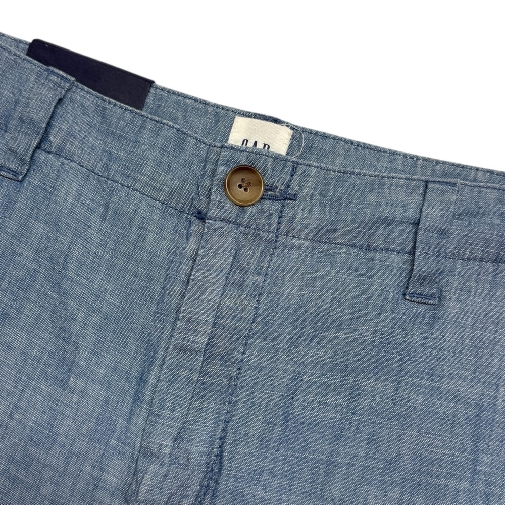 NWT Gap Girlfriend Khaki Chambray Blue cropped pants Women’s 2 (see meas.) - Picture 6 of 13